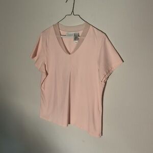 Liz Claiborne Light Pink V-Neck Tee